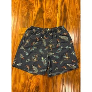 Patagonia Baggies Lights Shorts Mens Medium Navy Blue Clean Oceans NetPlus Print
